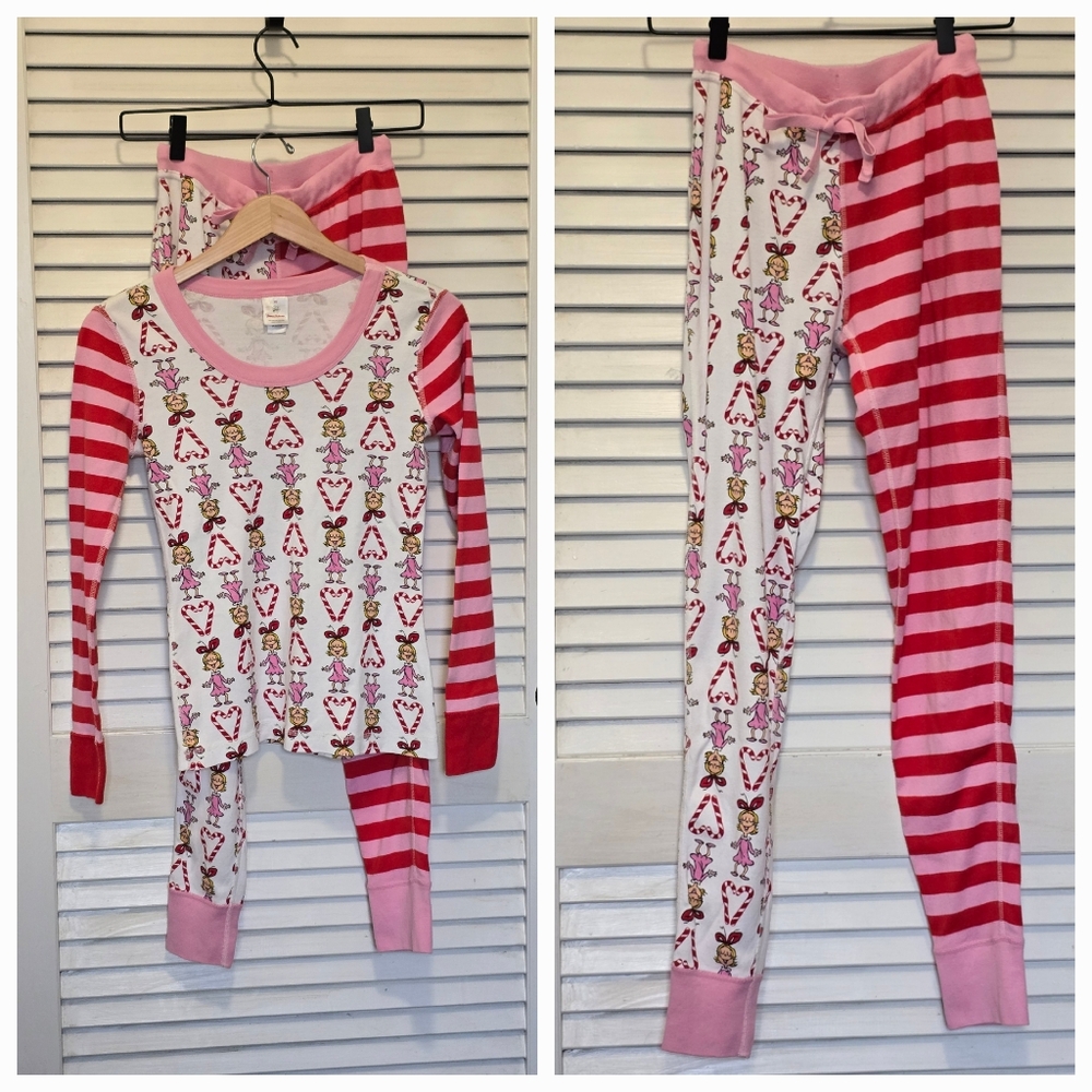 Pink and Red Striped Pajama Set
